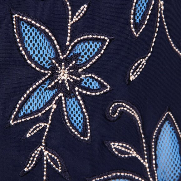 Vintage GOTTEX Swimsuit One Piece Bathing Suit Beach Summer Floral Blue 90s - Picture 4 of 7